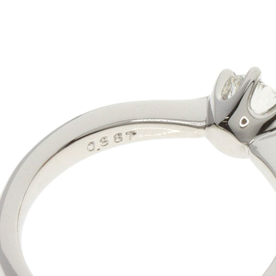 CELINE Ring PT950 Silver diamond Women Used Authentic