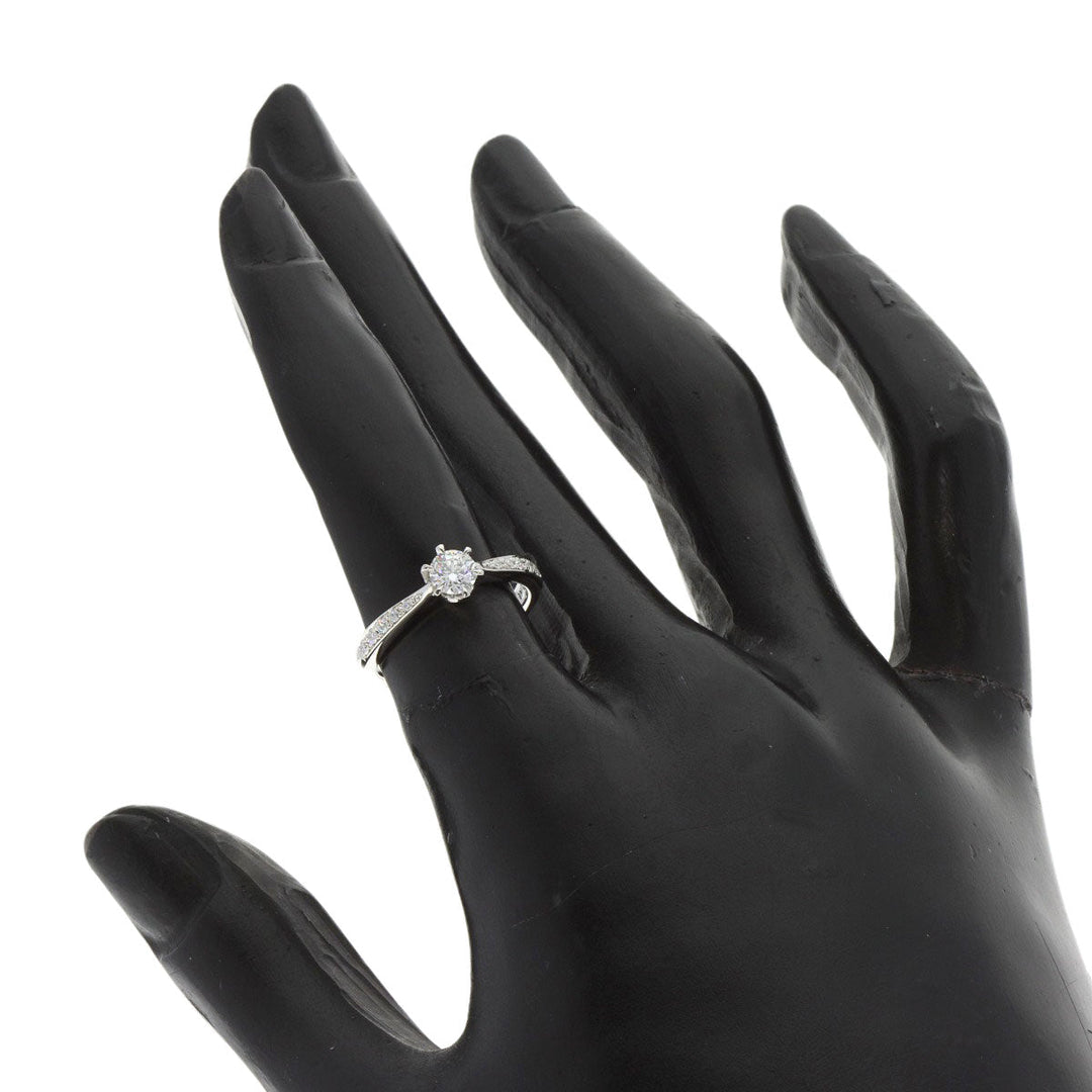 CELINE Ring PT950 Silver diamond Women Used Authentic