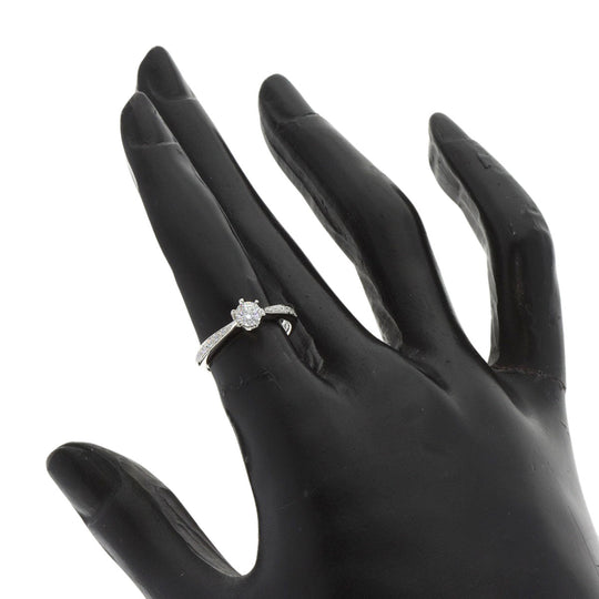 CELINE Ring PT950 Silver diamond Women Used Authentic