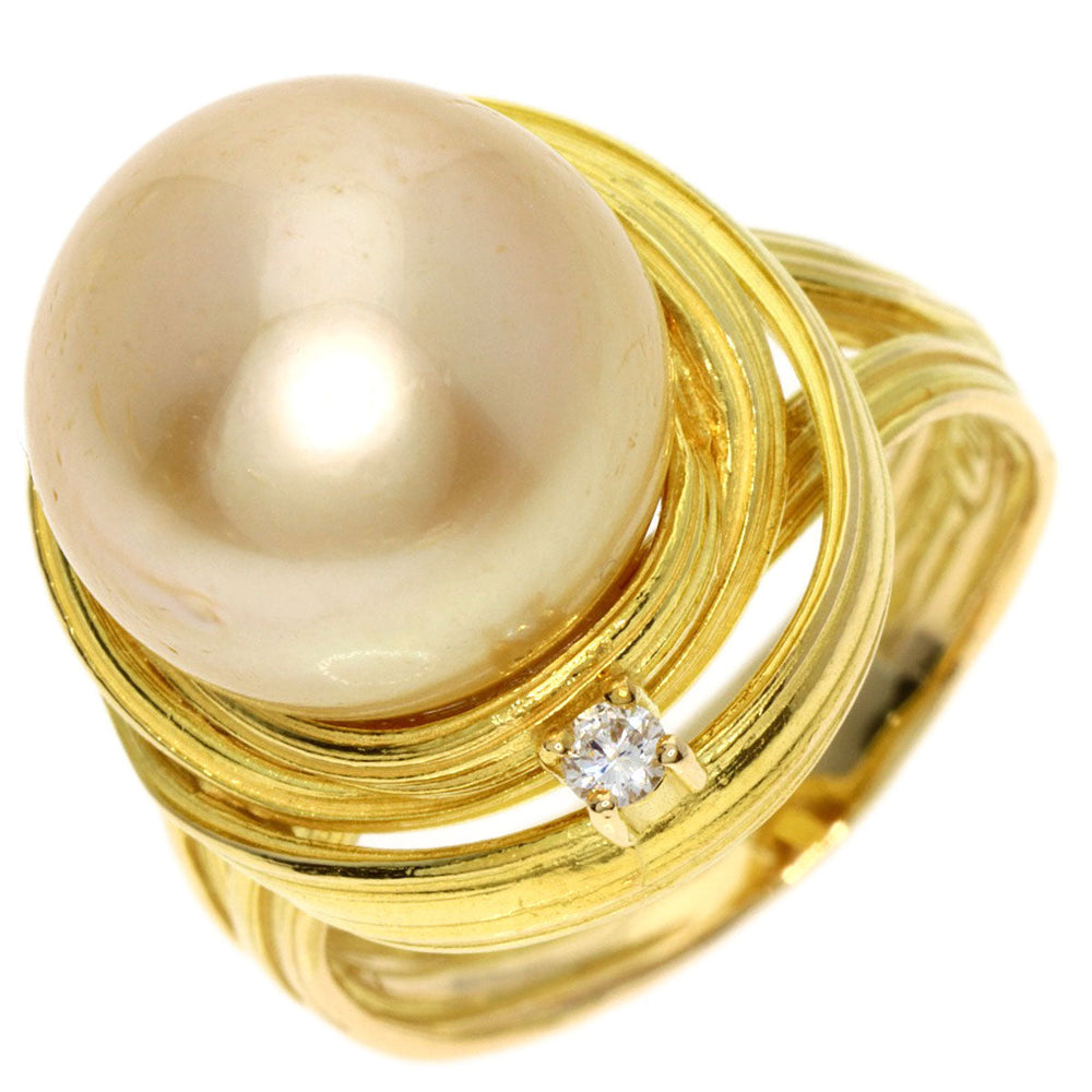 TASAKI Ring 18K Yellow Gold gold golden pearl diamond Women Used Authentic
