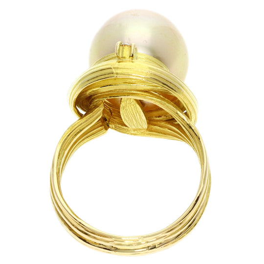 TASAKI Ring 18K Yellow Gold gold golden pearl diamond Women Used Authentic
