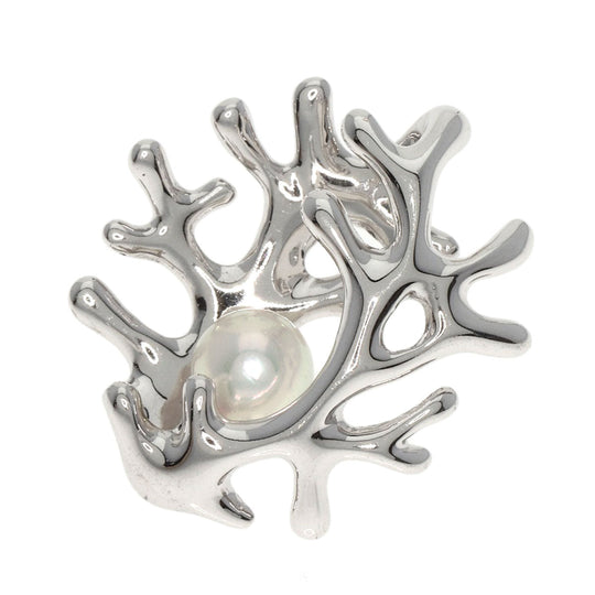 MIKIMOTO Pendant top K18WG Silver Pearl