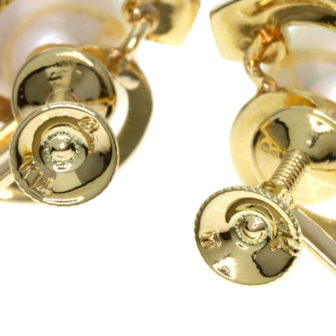 MIKIMOTO Earring K14YG gold Akoya pearl Pearl Women Used Authentic