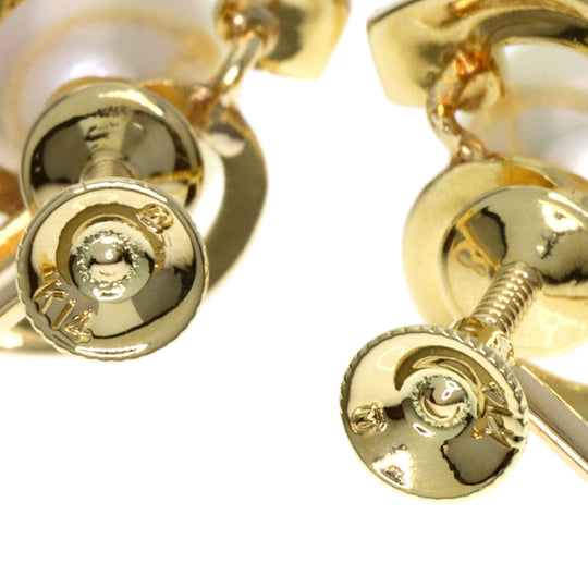 MIKIMOTO Earring K14YG gold Akoya pearl Pearl Women Used Authentic