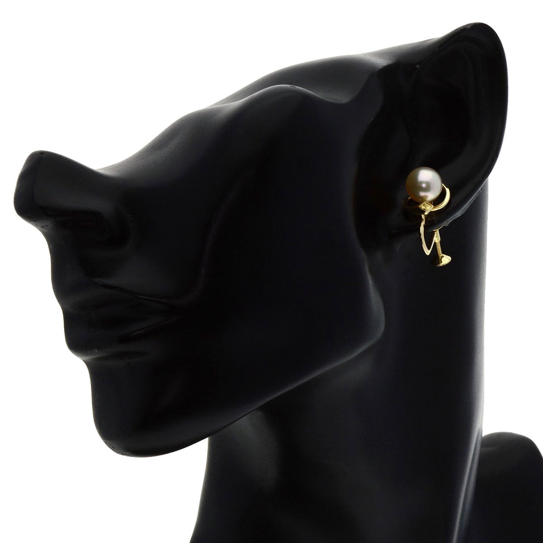 MIKIMOTO Earring K14YG gold Akoya pearl Pearl Women Used Authentic