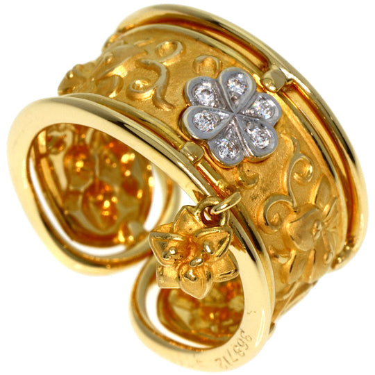 Carrera y Carrera Ring 18K Yellow Gold gold Charm with diamond Women Used Authentic