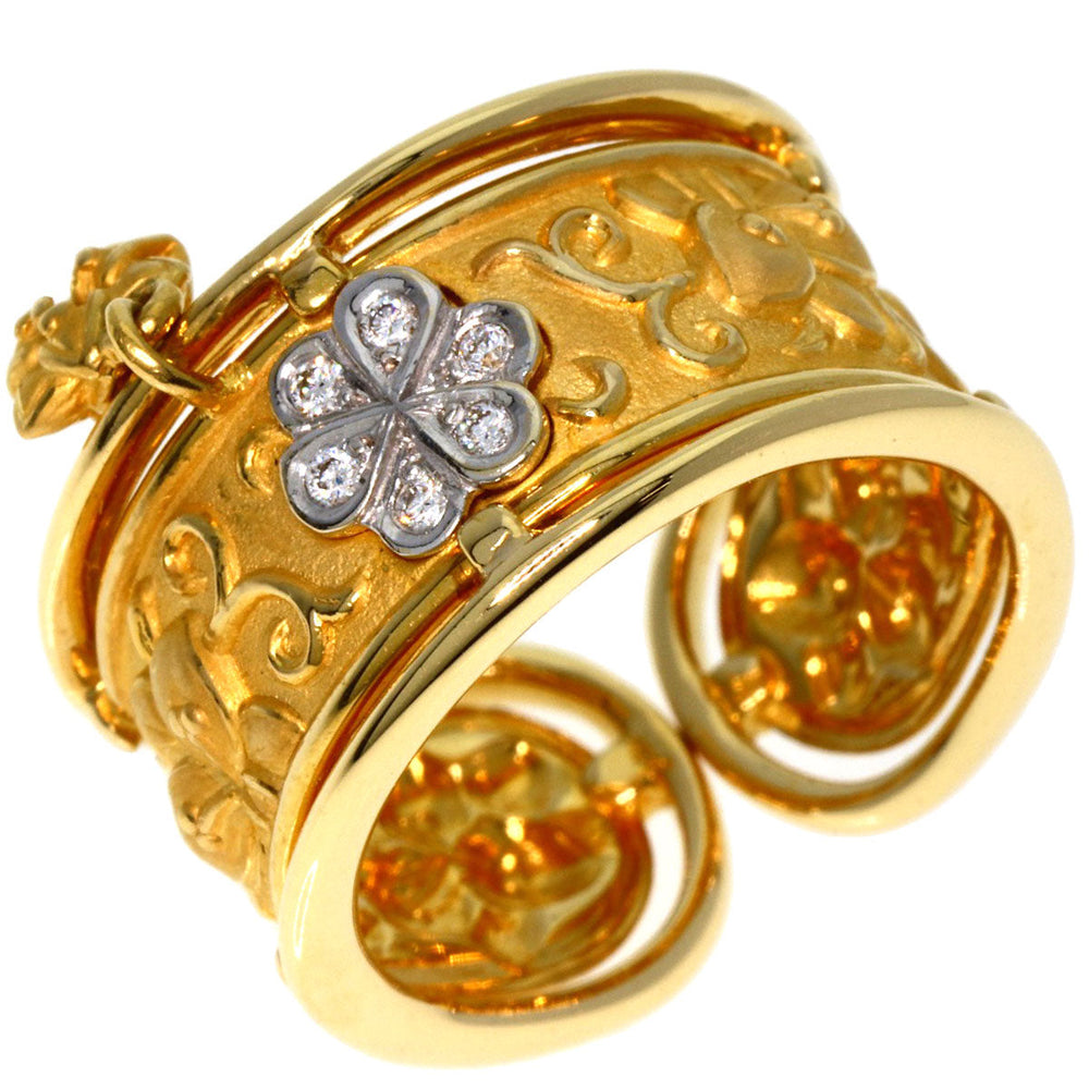 Carrera y Carrera Ring 18K Yellow Gold gold Charm with diamond Women Used Authentic