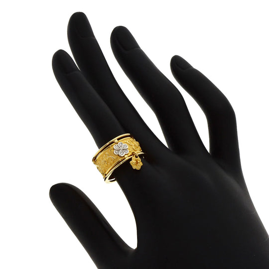 Carrera y Carrera Ring 18K Yellow Gold gold Charm with diamond Women Used Authentic