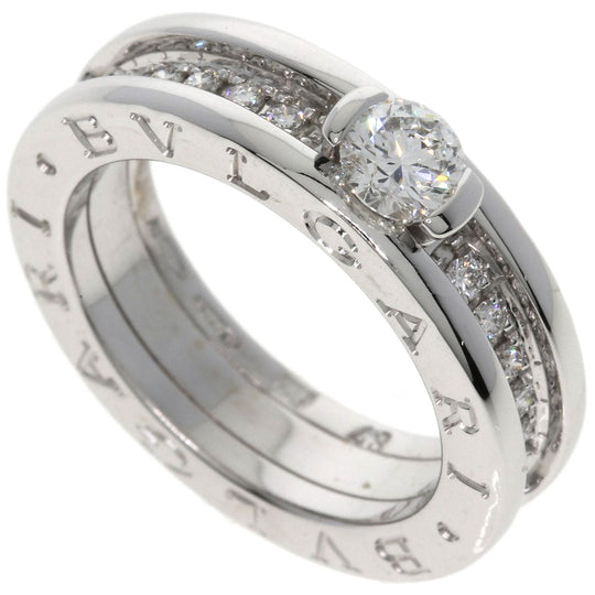 BVLGARI Ring K18WG Silver B-zero1 B-zero1 Diamond 1 Band XS #48 Women Used Authentic