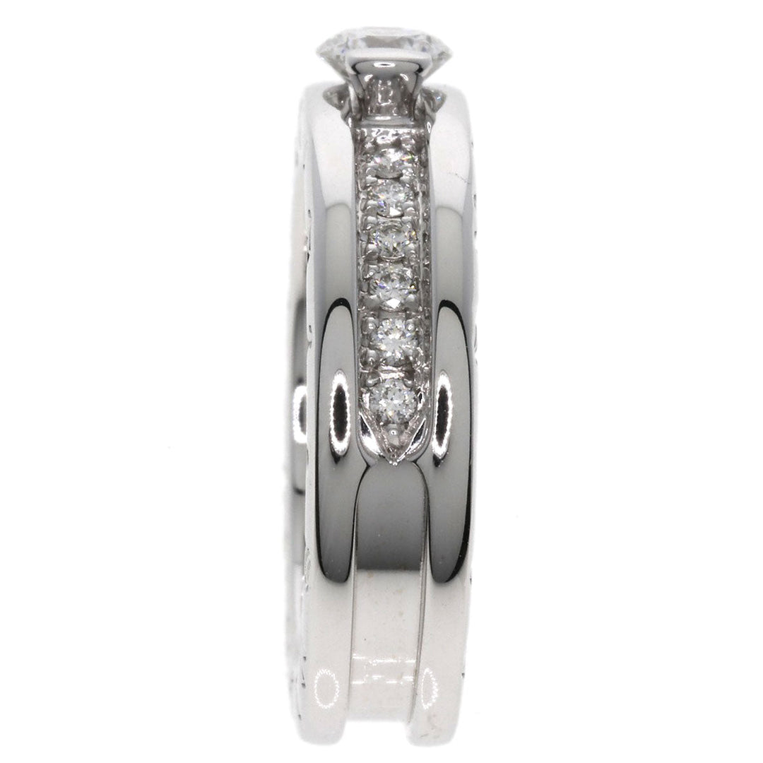 BVLGARI Ring K18WG Silver B-zero1 B-zero1 Diamond 1 Band XS #48 Women Used Authentic