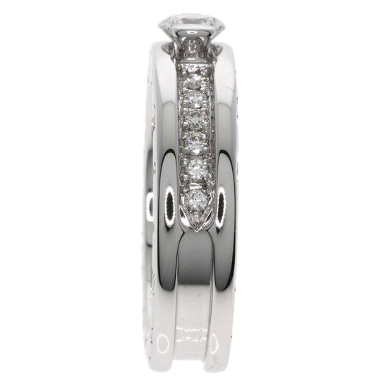 BVLGARI Ring K18WG Silver B-zero1 B-zero1 Diamond 1 Band XS #48 Women Used Authentic