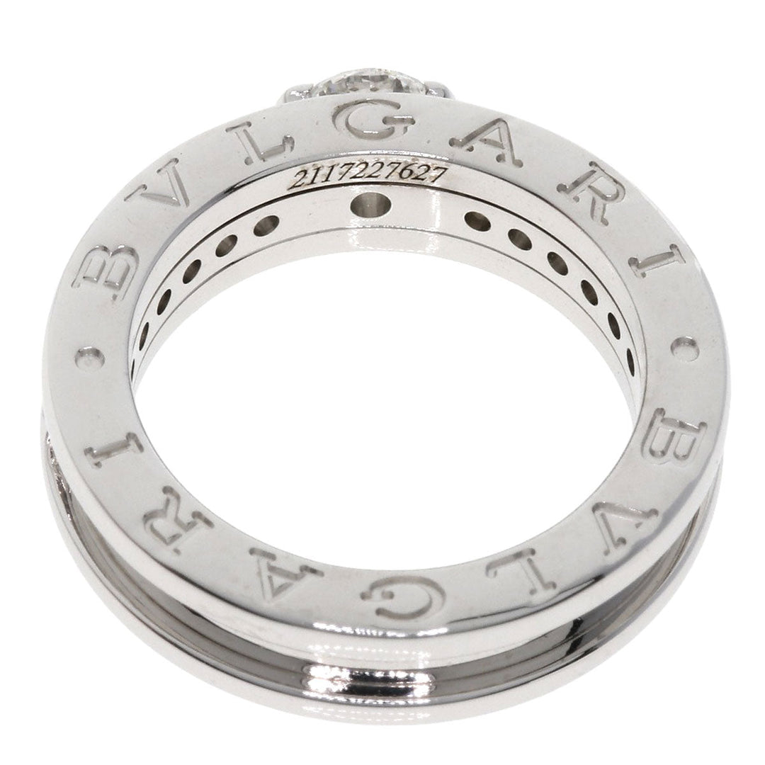 BVLGARI Ring K18WG Silver B-zero1 B-zero1 Diamond 1 Band XS #48 Women Used Authentic