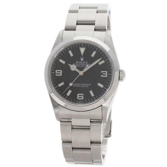 ROLEX Watches Mechanical Automatic 14270 Stainless Steel , Stainless Steel Silver Explorer black dial mens Used Authentic
