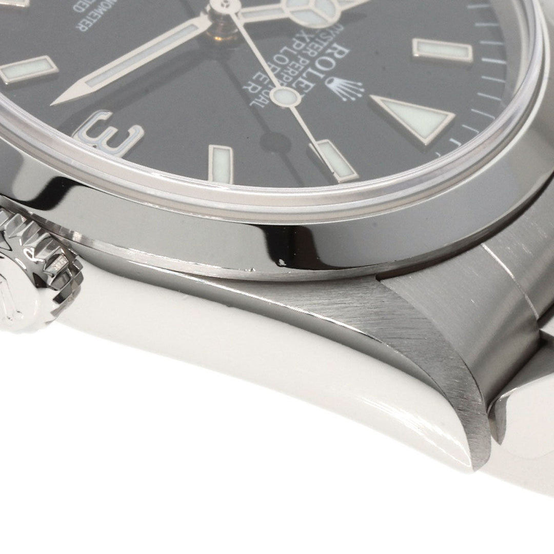 ROLEX Watches Mechanical Automatic 14270 Stainless Steel , Stainless Steel Silver Explorer black dial mens Used Authentic