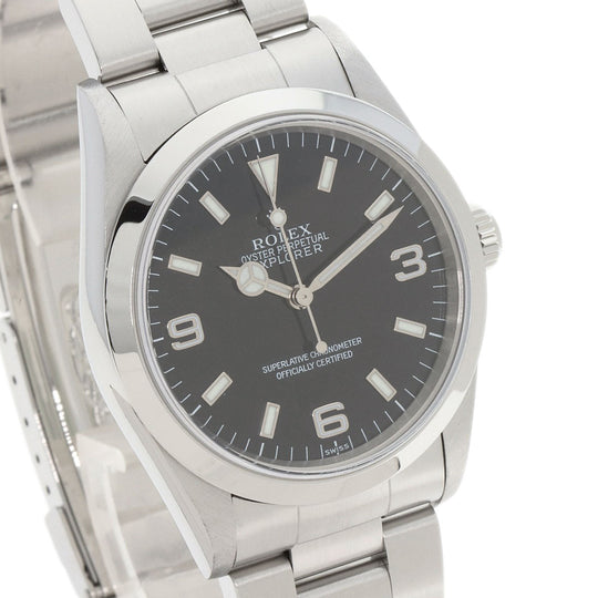 ROLEX Watches Mechanical Automatic 14270 Stainless Steel , Stainless Steel Silver Explorer black dial mens Used Authentic