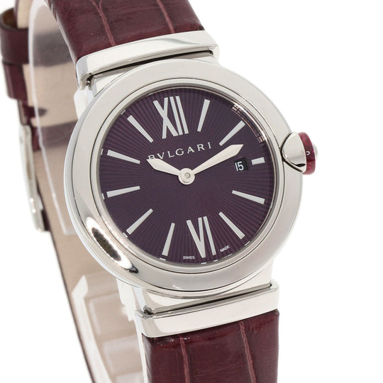 BVLGARI Watches Quartz LU28C7SLD Stainless Steel, Leather Silver Le chair violet dial Women Used Authentic
