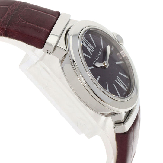 BVLGARI Watches Quartz LU28C7SLD Stainless Steel, Leather Silver Le chair violet dial Women Used Authentic