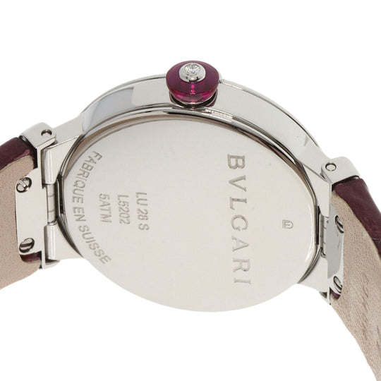 BVLGARI Watches Quartz LU28C7SLD Stainless Steel, Leather Silver Le chair violet dial Women Used Authentic