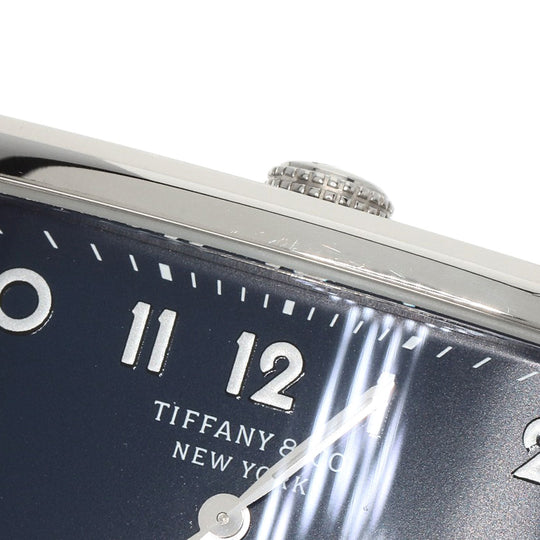 TIFFANY&Co. Watches Quartz 36668644 Stainless Steel, Leather Silver East West Mini Navy dial Women Used Authentic