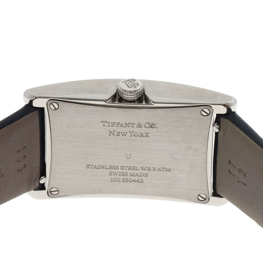 TIFFANY&Co. Watches Quartz 36668644 Stainless Steel, Leather Silver East West Mini Navy dial Women Used Authentic