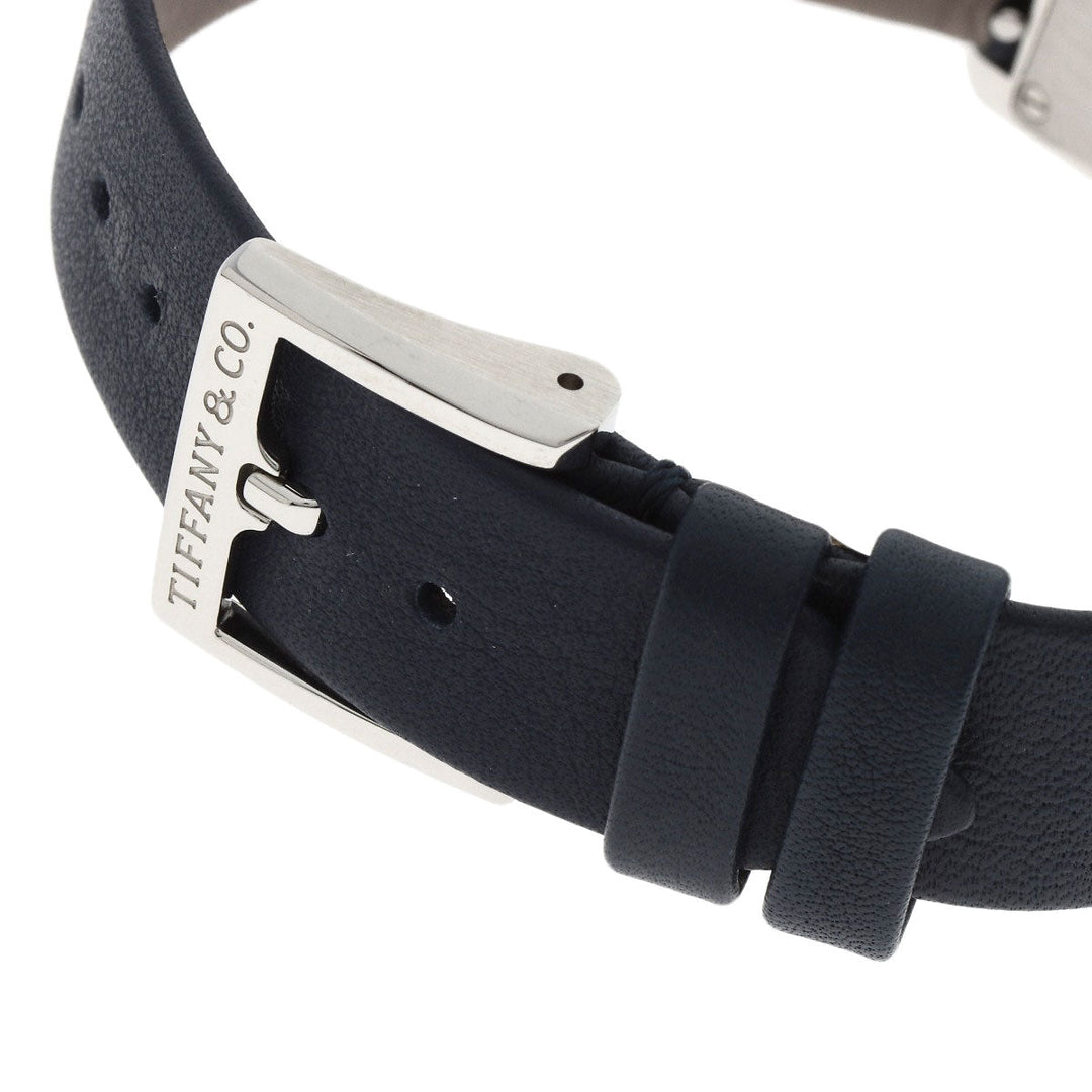 TIFFANY&Co. Watches Quartz 36668644 Stainless Steel, Leather Silver East West Mini Navy dial Women Used Authentic