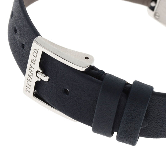 TIFFANY&Co. Watches Quartz 36668644 Stainless Steel, Leather Silver East West Mini Navy dial Women Used Authentic