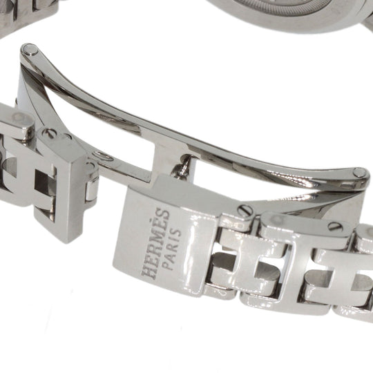 HERMES Watches Quartz CL4.210 Stainless Steel , Stainless Steel Silver Clipper Nacre New Buckle Pink shell dial Women Used Authentic
