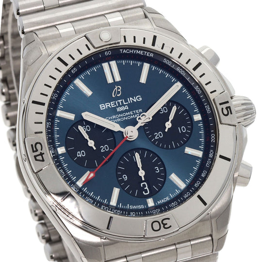BREITLING Watches Mechanical Automatic AB0134101C1A1 Stainless Steel , Stainless Steel Silver Breitling Chronomat B01 42 blue dial mens Used Authentic
