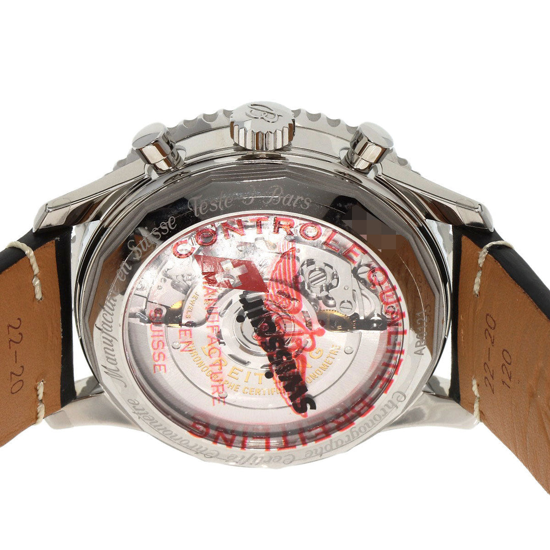 BREITLING Watches Mechanical Automatic AB0121 Stainless Steel, Leather Silver Navitimer B01 Chronograph Unused item black dial mens Used Authentic