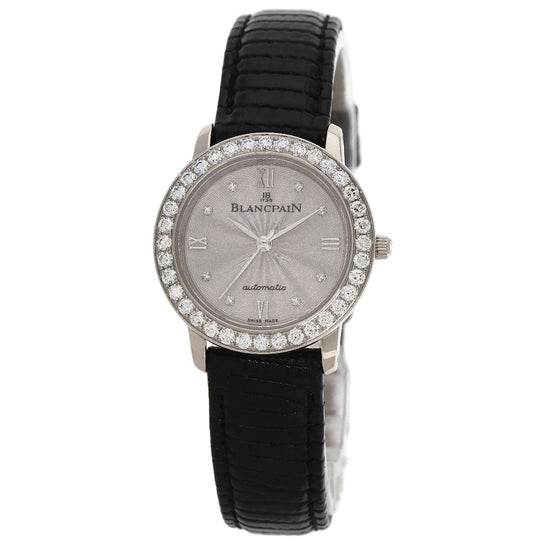 Blancpain Watches Mechanical Automatic B0096A 192GC K18WG , Leather , Diamond Silver Lady Bird Bezel Diamond Manufacturer Complete Silver dial Women Used Authentic