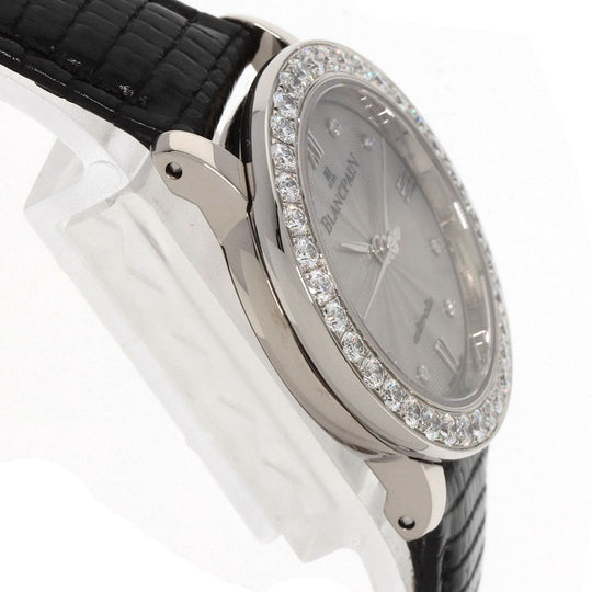 Blancpain Watches Mechanical Automatic B0096A 192GC K18WG , Leather , Diamond Silver Lady Bird Bezel Diamond Manufacturer Complete Silver dial Women Used Authentic