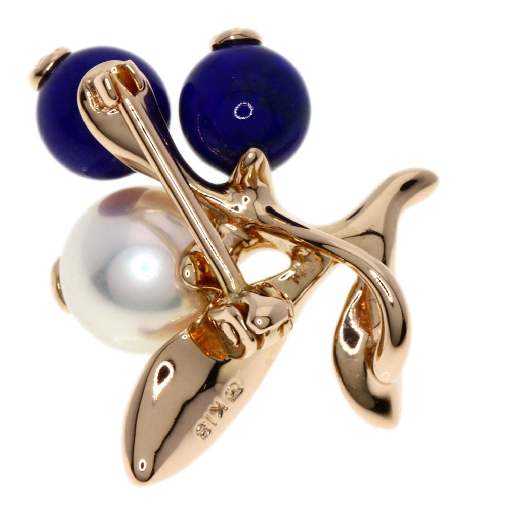 MIKIMOTO Pendant top 18K Pink Gold gold Pearl Lapis Lazuli 2WAY Women Used Authentic