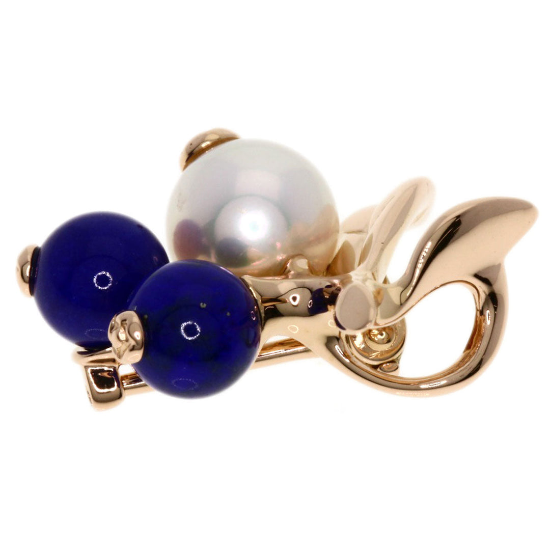 MIKIMOTO Pendant top 18K Pink Gold gold Pearl Lapis Lazuli 2WAY Women Used Authentic