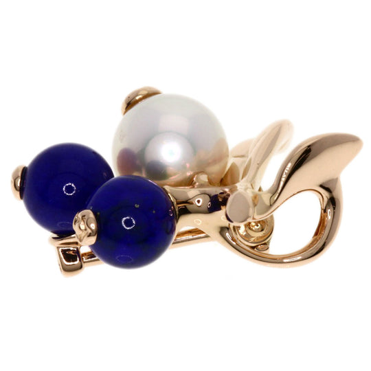 MIKIMOTO Pendant top 18K Pink Gold gold Pearl Lapis Lazuli 2WAY Women Used Authentic