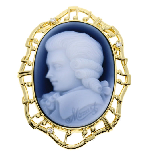 TASAKI Brooch 18K Yellow Gold gold Stone cameo diamond