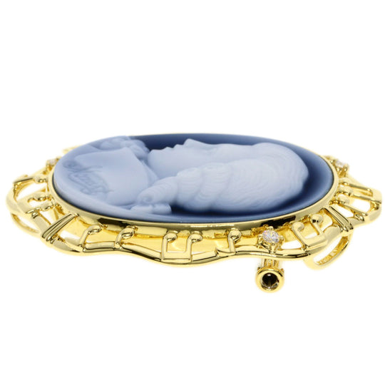 TASAKI Brooch 18K Yellow Gold gold Stone cameo diamond