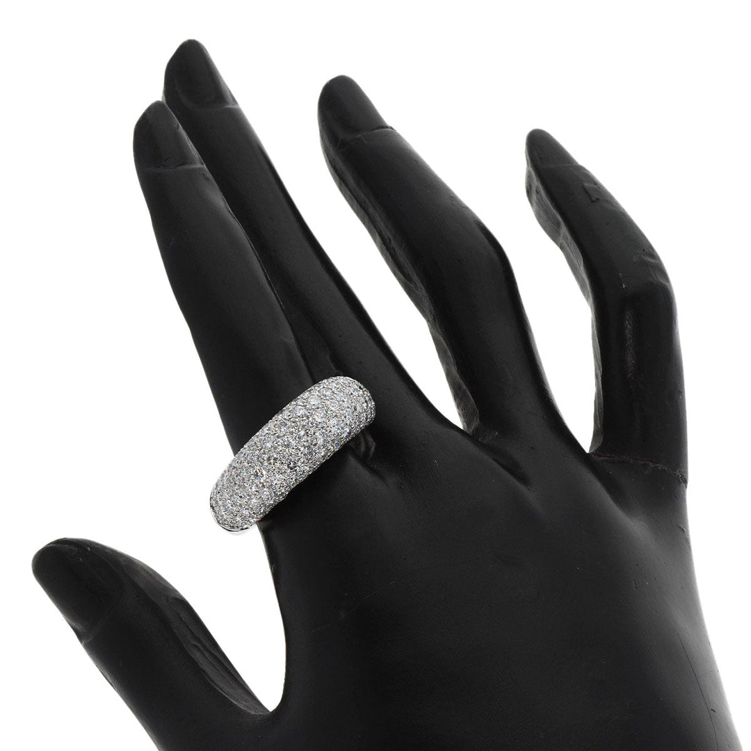 Chaumet Ring K18WG Silver Anor Caviar Diamond Women Used Authentic