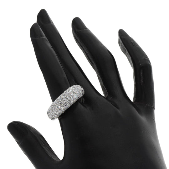 Chaumet Ring K18WG Silver Anor Caviar Diamond Women Used Authentic