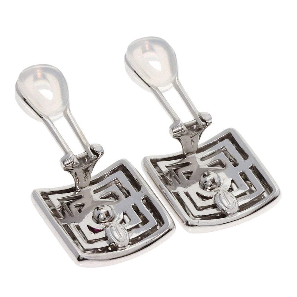 Damiani Earring K18WG Silver Ruby diamond Women Used Authentic