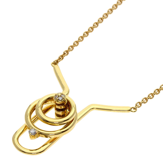 WALTHAM Necklace 18K Yellow Gold gold Swing diamond Women Used Authentic