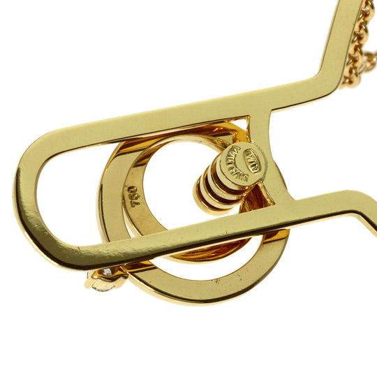 WALTHAM Necklace 18K Yellow Gold gold Swing diamond Women Used Authentic
