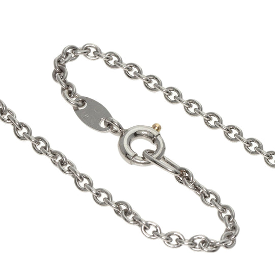 WALTHAM Necklace PT950 Silver Swing Diamond Sapphire