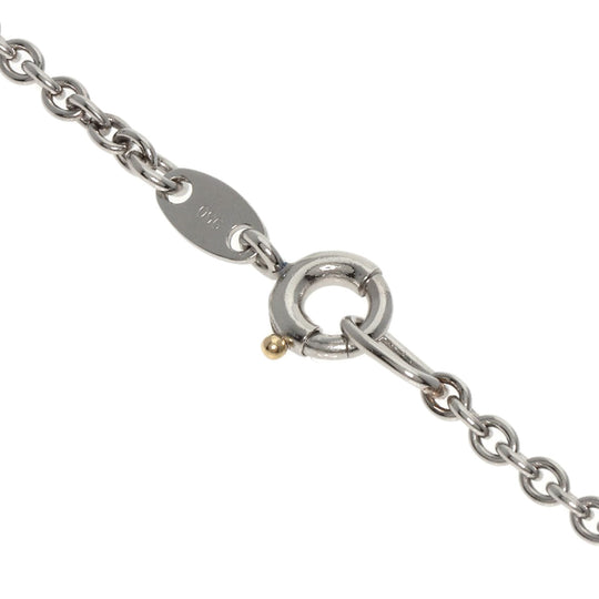 WALTHAM Necklace PT950 Silver Swing Diamond Sapphire