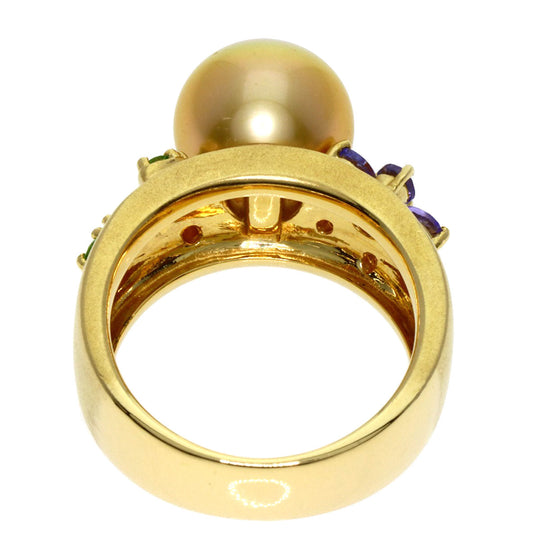 TASAKI Ring 18K Yellow Gold gold Golden Pearl Multicolor Diamond Women Used Authentic
