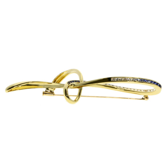 JUNE Brooch 18K Yellow Gold gold sapphire
