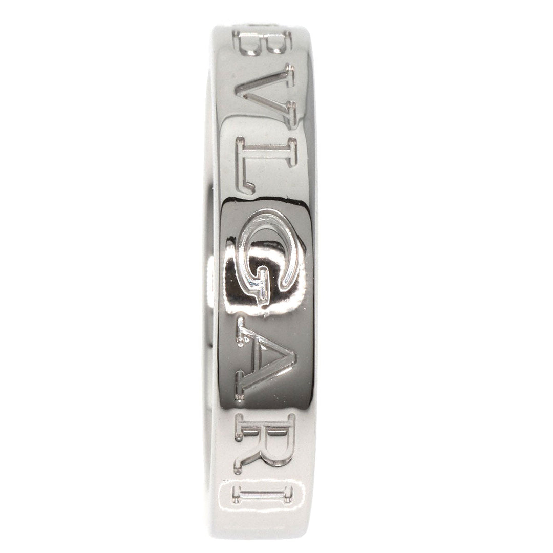 BVLGARI Ring K18WG Silver Double logo 1P Diamond