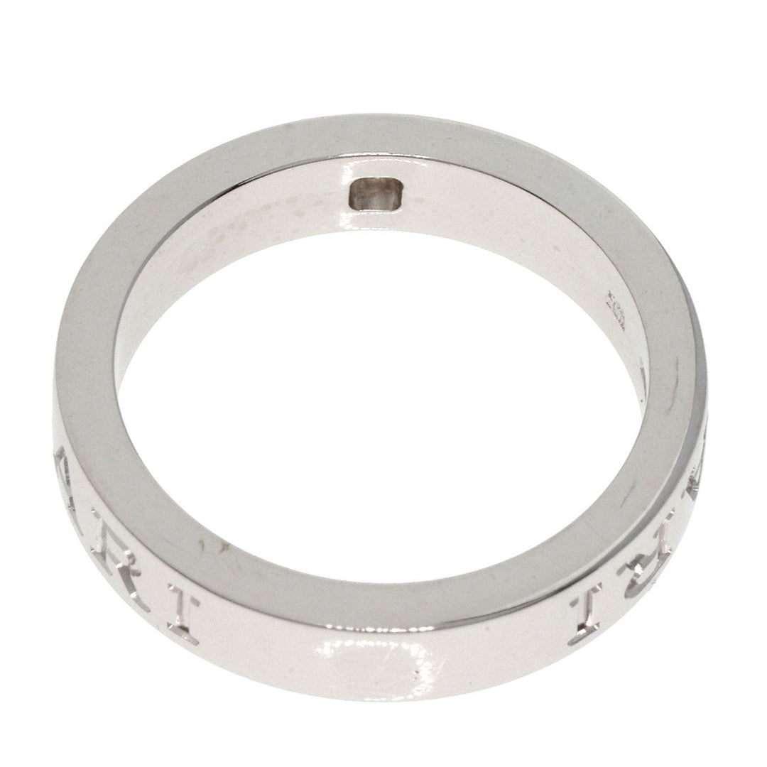BVLGARI Ring K18WG Silver Double logo 1P Diamond