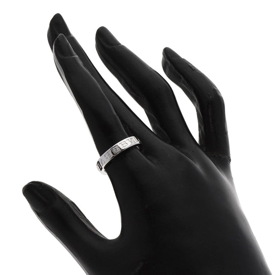 BVLGARI Ring K18WG Silver Double logo 1P Diamond