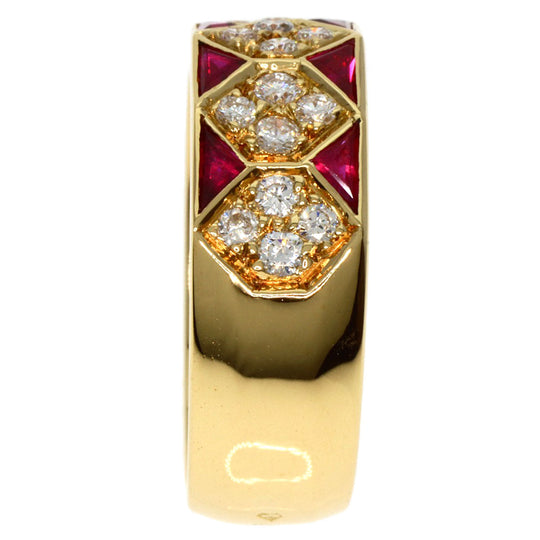 Boucheron Ring 18K Yellow Gold gold Diamond Ruby Women Used Authentic