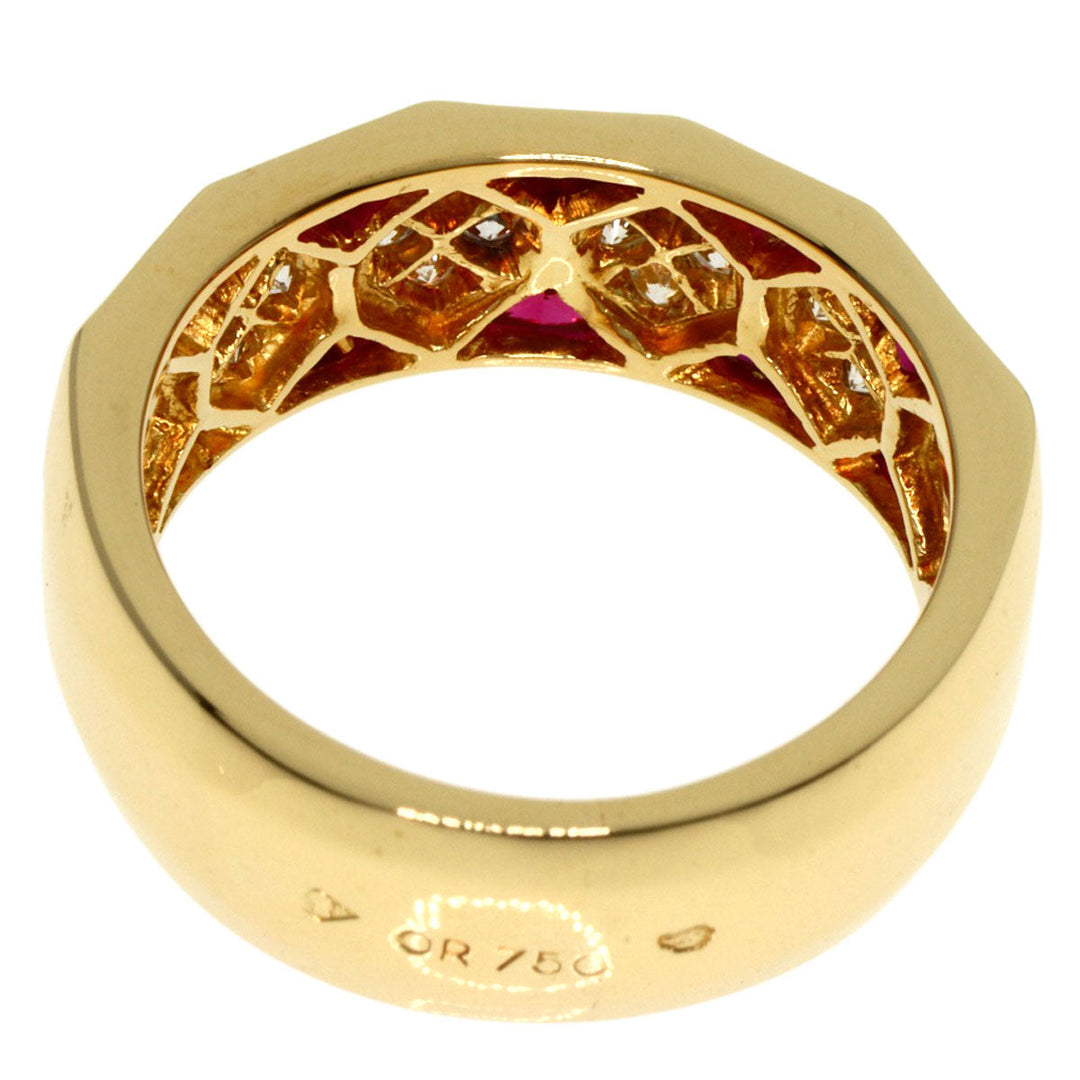 Boucheron Ring 18K Yellow Gold gold Diamond Ruby Women Used Authentic